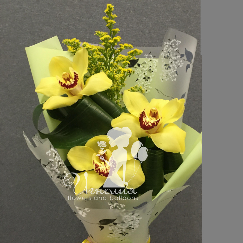 Стильные орхидеи в букете &laquo;Прекрасный комплимент&raquo;