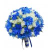 Свадебный букет из синих хризантем