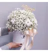 Коробочка с хлопком и белой гипсофилой 6