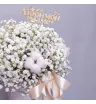 Коробочка с хлопком и белой гипсофилой 7