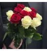 букет из 11 красных и белых роз Эквадор
