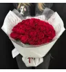 Букет из 51 красной кенийской розы без упаковки
