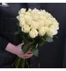 25 белых роз Кения в букете