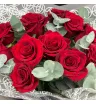 Букет из 11 красных роз с эвкалиптом