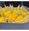 Букет из жёлтых роз и пшеницы «Золотой урожай»