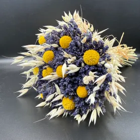 лаванда, краспедия и овёс в натуральном букете