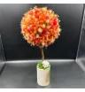 оранжевые и красные сухоцветы топиарий в кашпо