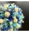голубые и синие сухоцветы топиарий в кашпо