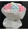 7 розовых,голубых и белых гортензий в букете.
